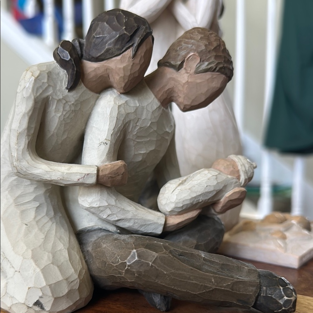 Authentic Willow Tree Handcrafted Family Sculpture in Cream and Brown